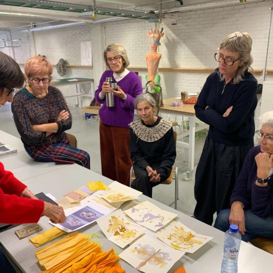 Sfeerbeeld uit het atelier textielkunst