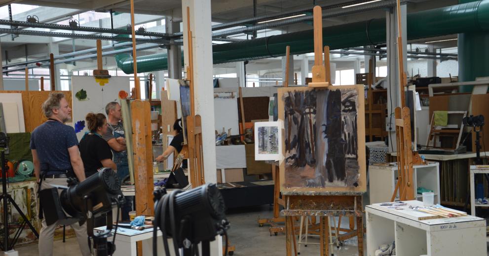 Sfeerbeeld uit het atelier Schilderkunst