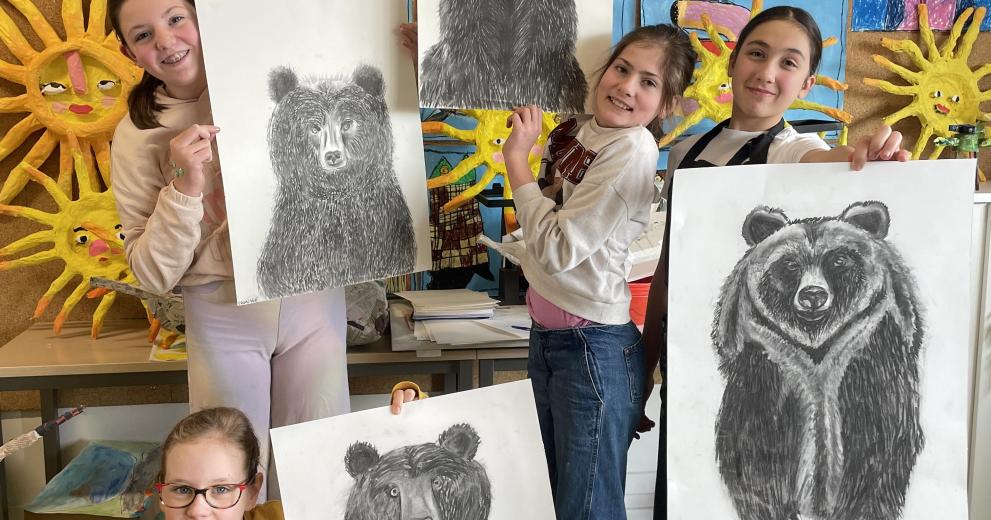 Sfeerbeeld uit het atelier van de tweede graad Zoersel