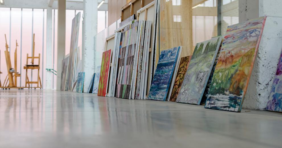 Sfeerbeeld uit het atelier Schilderkunst