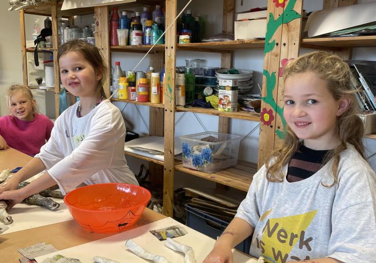 Sfeerbeeld uit het atelier van de eerste graad Zoersel